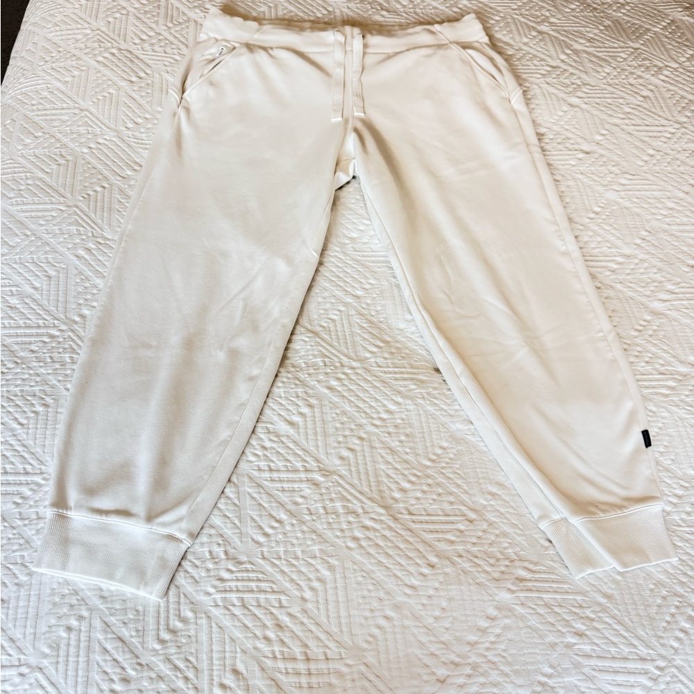 Athleta Women’s White Jogger Sweatpants with Drawstring - Picture 2 of 5